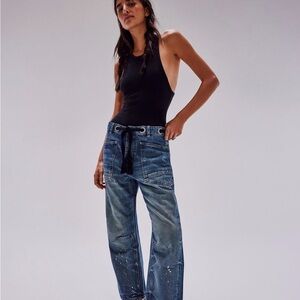 Free People moxie pull on barrel jeans